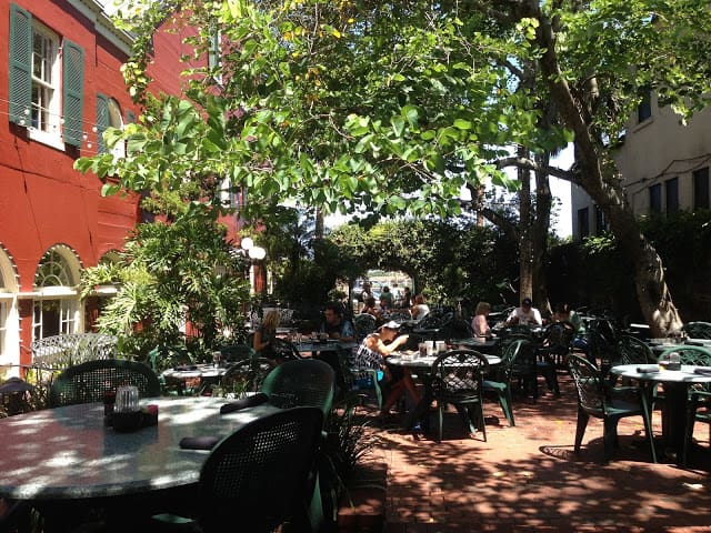 The patio at Harry's Seafood Bar Grille in St Augustine, Florida