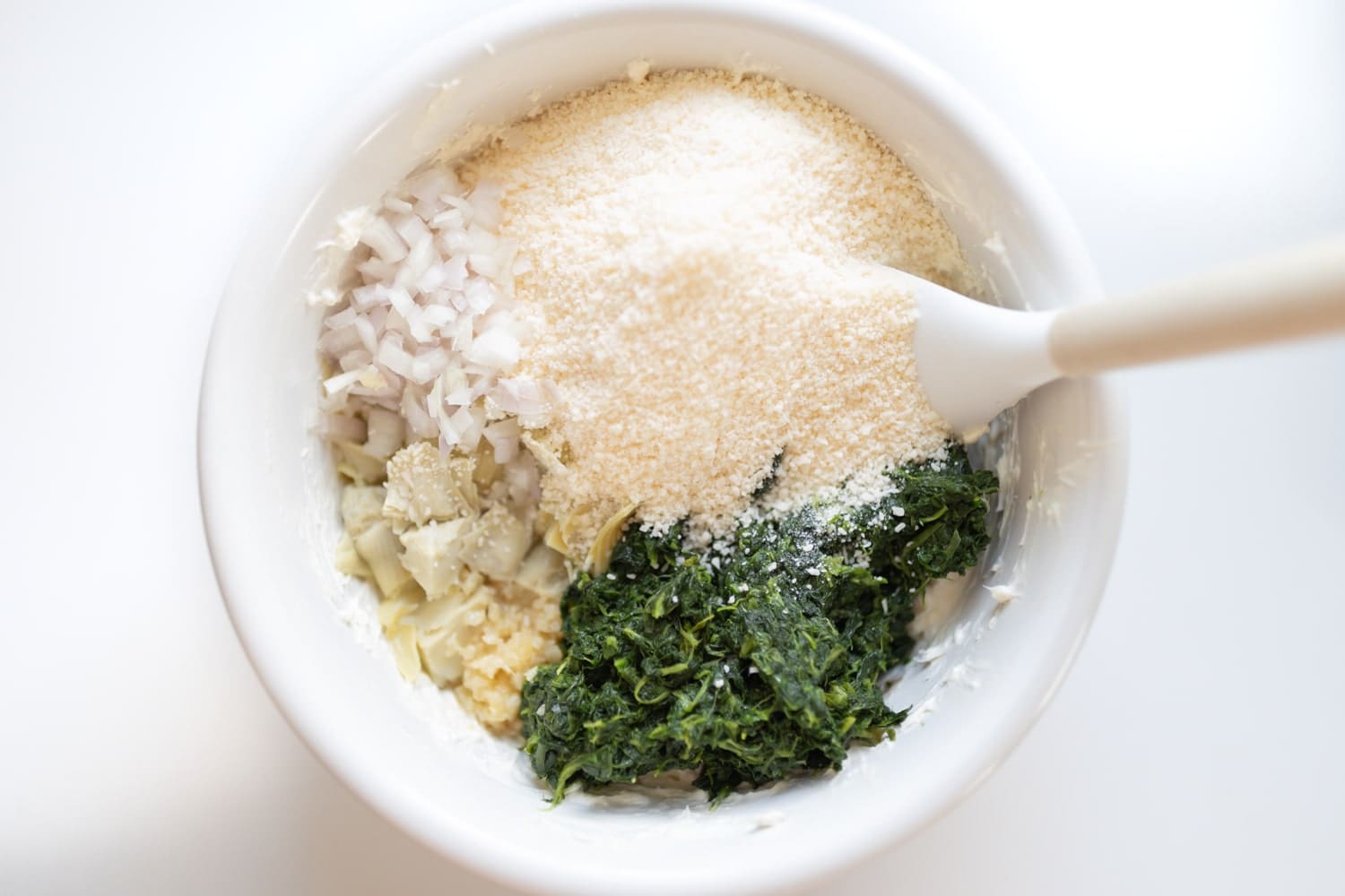 Step two of blogger Stephanie Ziajka's easy spinach dip recipe on Diary of a Debutante
