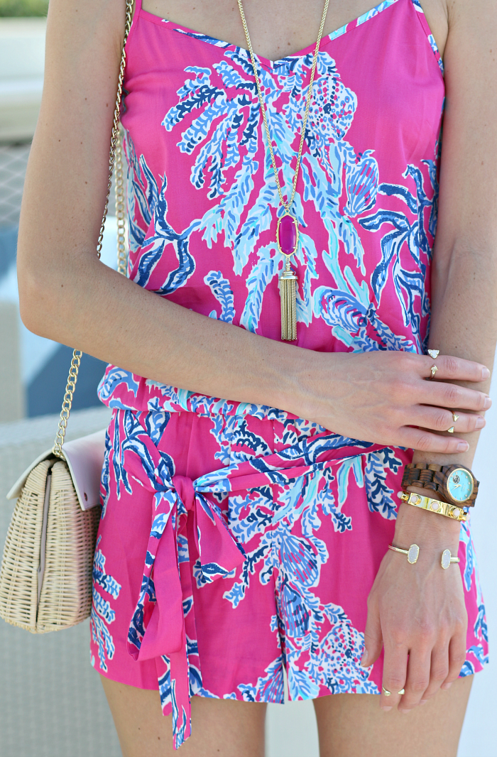 Lilly Pulitzer Dusk Romper in Capri Pink Samba styled by southern fashion blogger Stephanie Ziajka from Diary of a Debutante, Lilly Pulitzer romper, Lilly Pulitzer vacation outfit, Lilly Pulitzer Key West