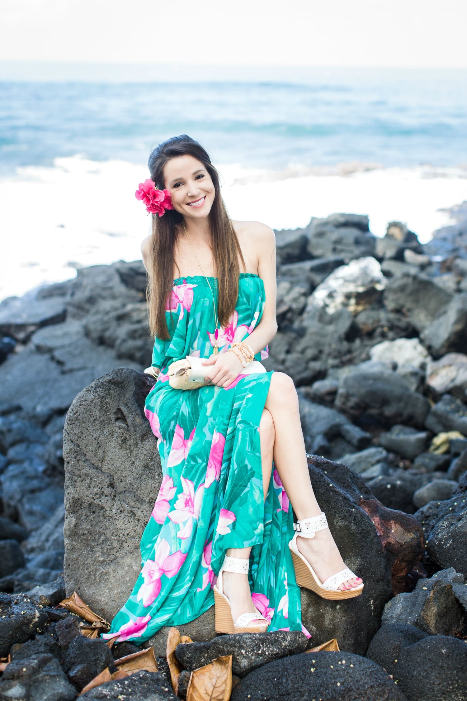 Hawaiian Maxi Dress, Show Me Your Mumu, Lei Bay, Hawaii, Karen Loudon Photography, Stephanie Ziajka, Diary of a Debutante