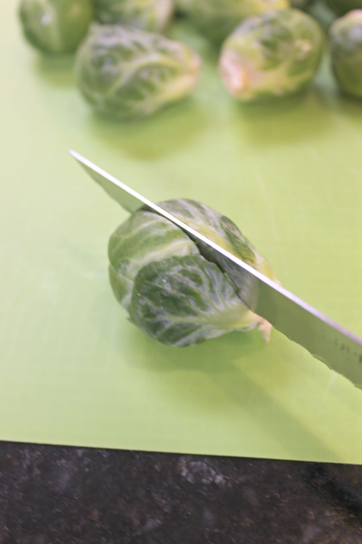 Delicious roasted brussels sprouts with balsamic vinegar and olive oil