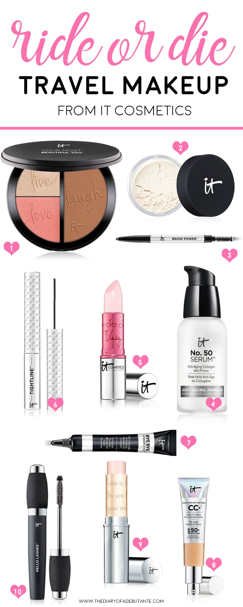Ride-or-die travel makeup that'll never let you down (even in the airport) | The best travel makeup from It Cosmetics by blogger Stephanie Ziajka from Diary of a Debutante