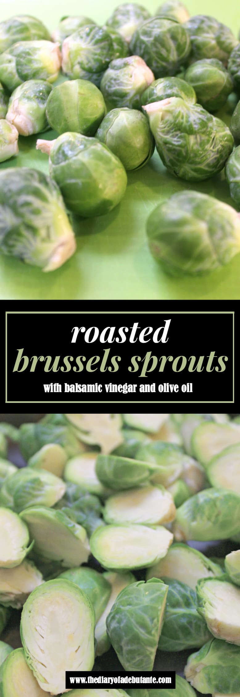 Delicious roasted brussels sprouts with balsamic vinegar and olive oil