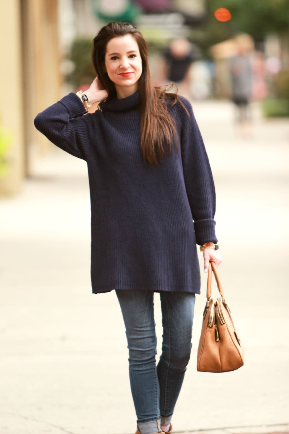 Coldwater Creek, Oversized Sweater, Navy Turtleneck, Stephanie Ziajka, Diary of a Debutante