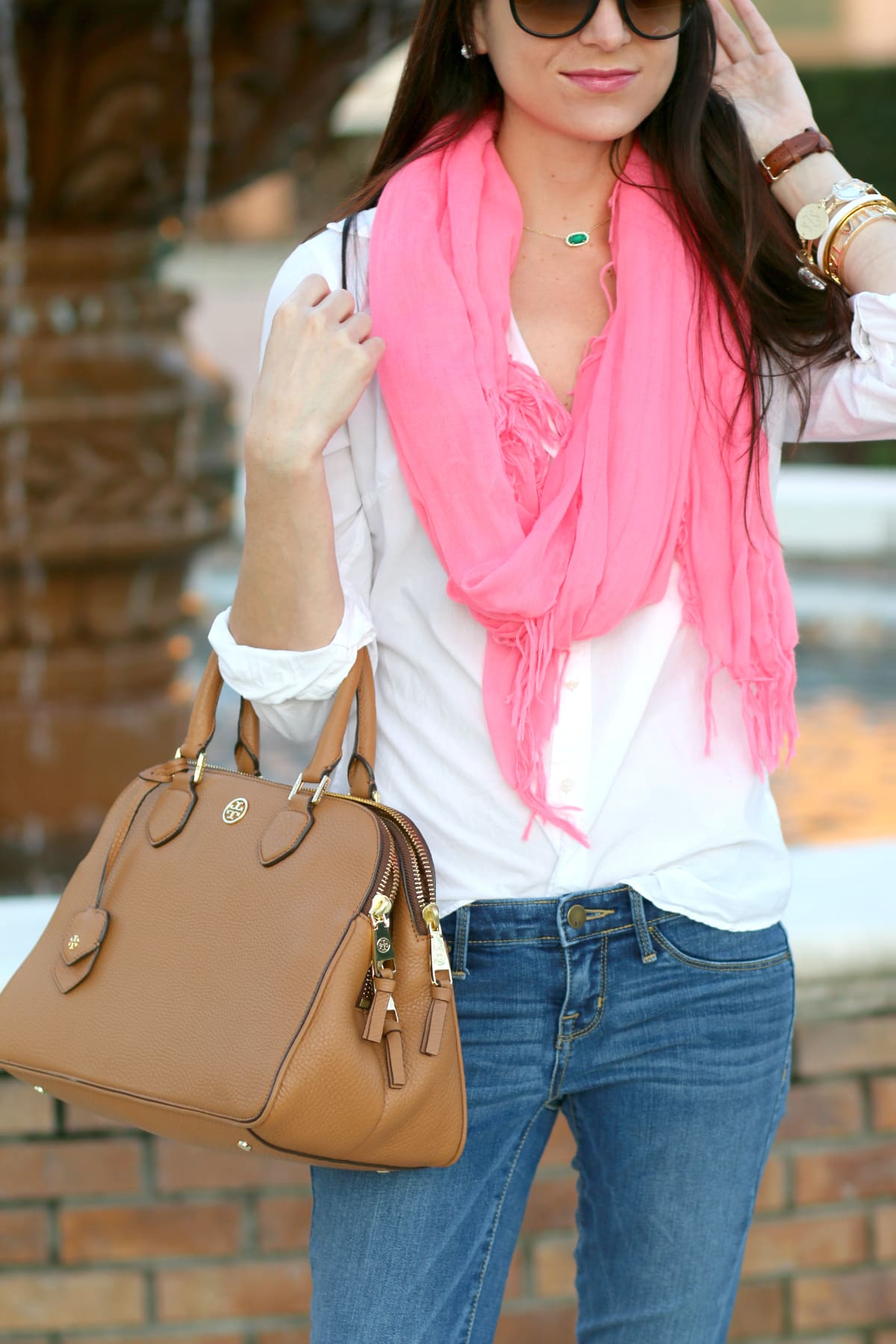 Fall Fashion, Pink Scarf, Live Radiantly, Kendra Scott, Stephanie Ziajka, Diary of a Debutante
