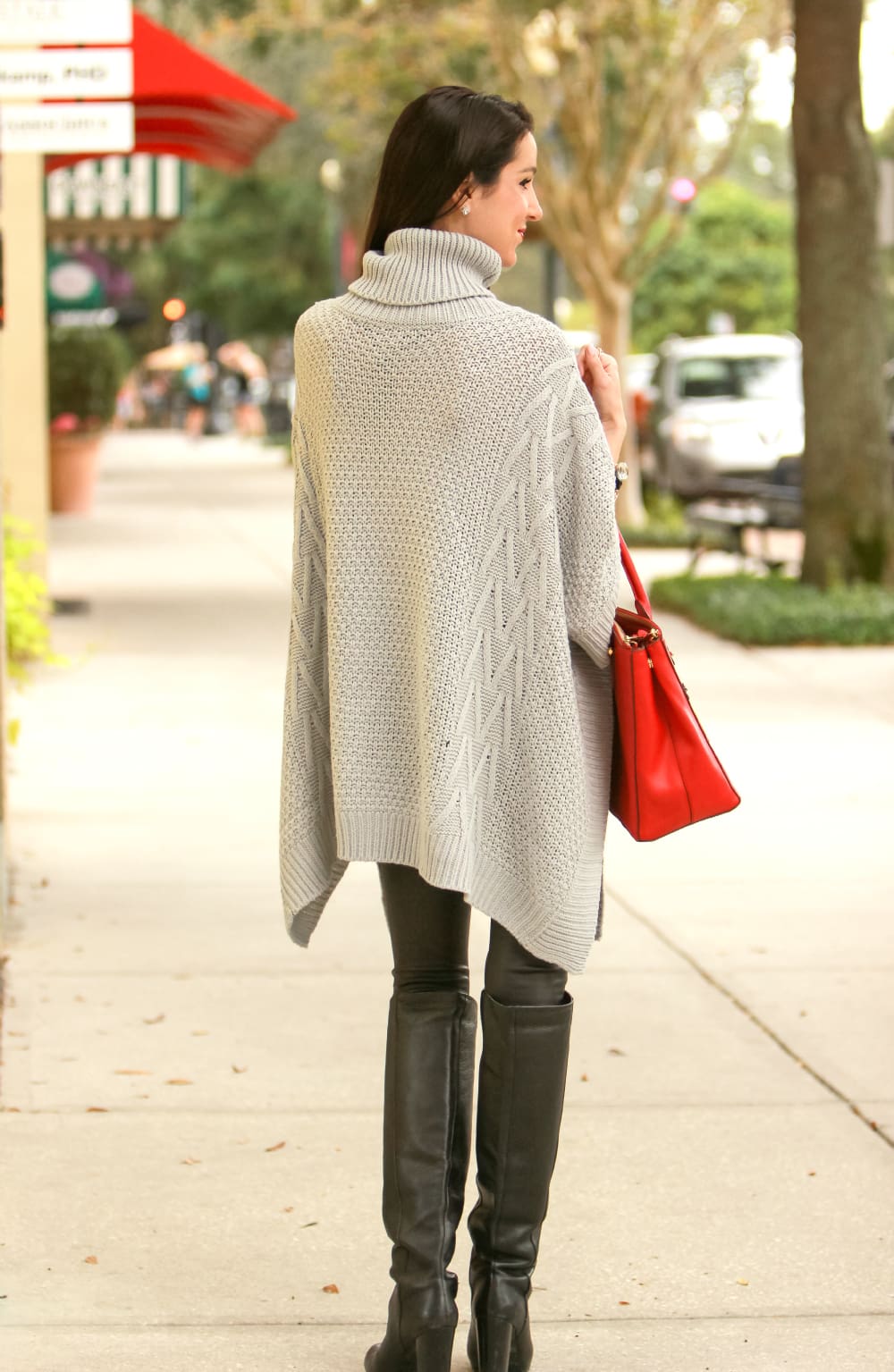 Gray Poncho, Long Sleeve Loose Sweater, SheInside, Winter Fashion, Stephanie Ziajka, Diary of a Debutante