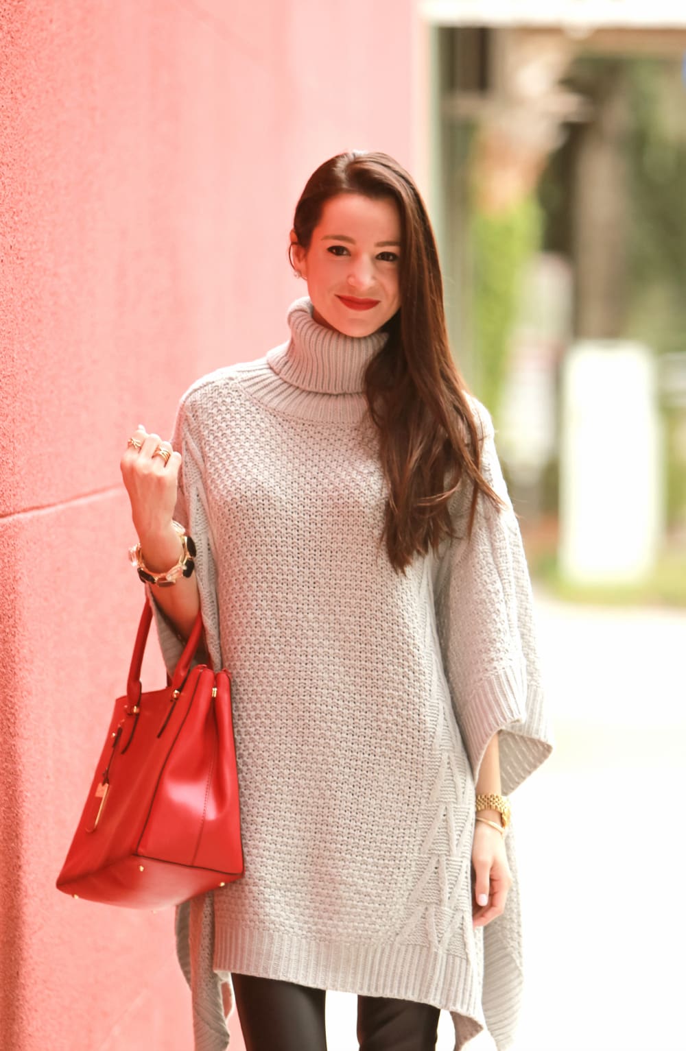Gray Poncho, Long Sleeve Loose Sweater, SheInside, Winter Fashion, Stephanie Ziajka, Diary of a Debutante