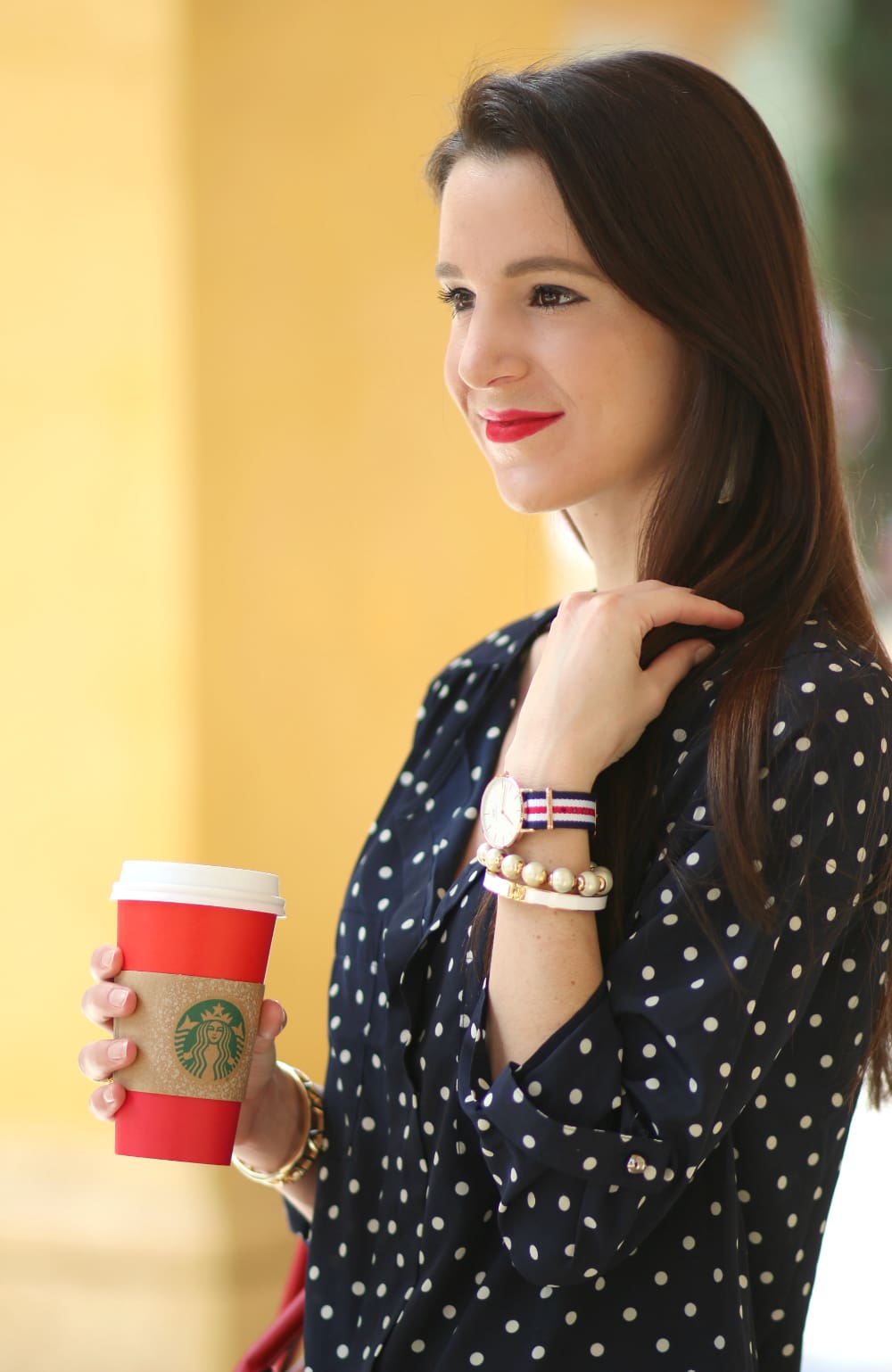 Blue Polka Dots, Polka Dot Top, Polka Dots, Holiday Outfit, Stephanie Ziajka, Diary of a Debutante