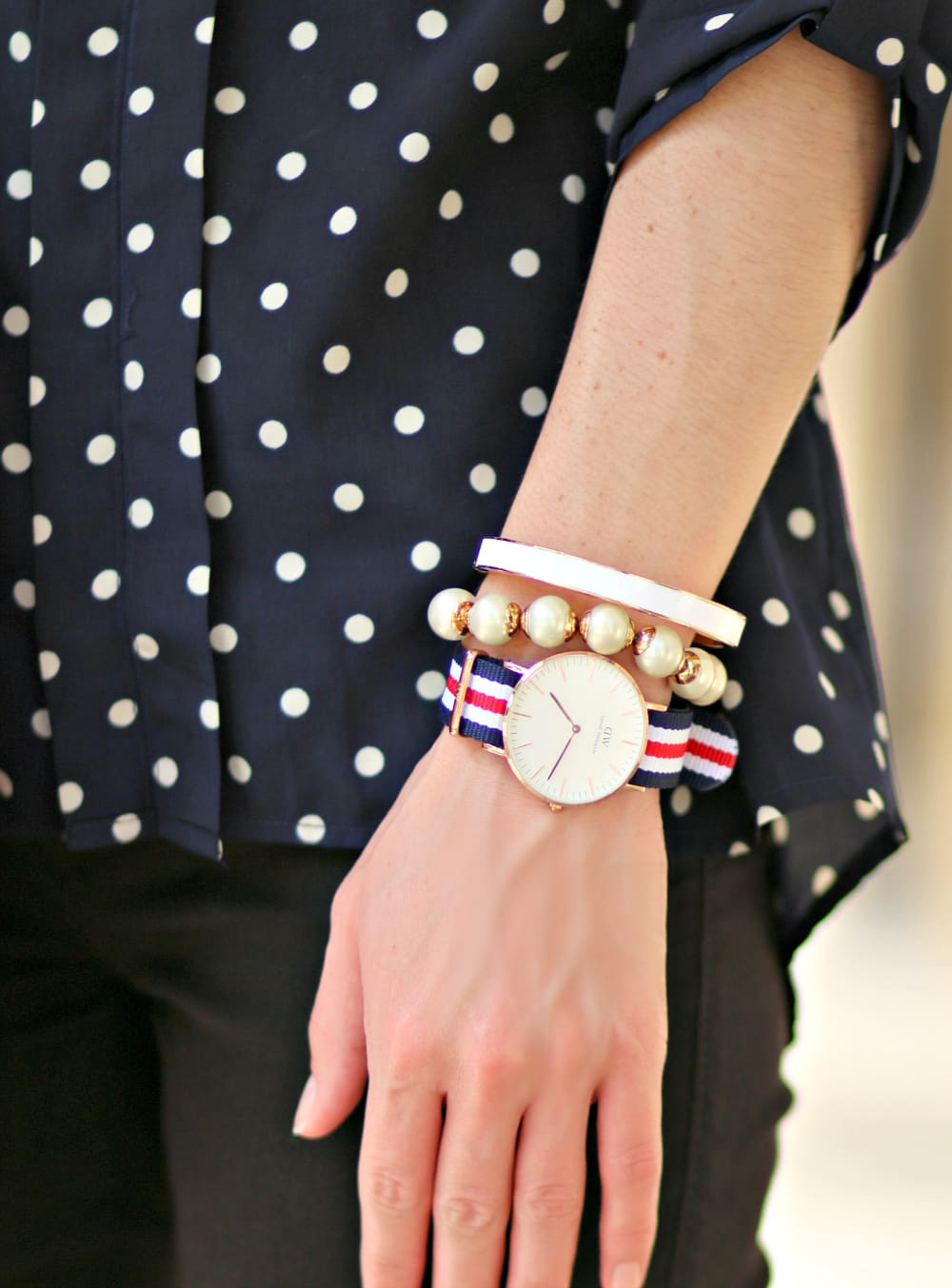 Blue Polka Dots, Polka Dot Top, Polka Dots, Holiday Outfit, Stephanie Ziajka, Diary of a Debutante