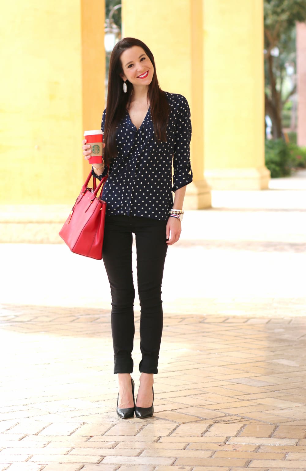 Blue Polka Dots, Polka Dot Top, Polka Dots, Holiday Outfit, Stephanie Ziajka, Diary of a Debutante