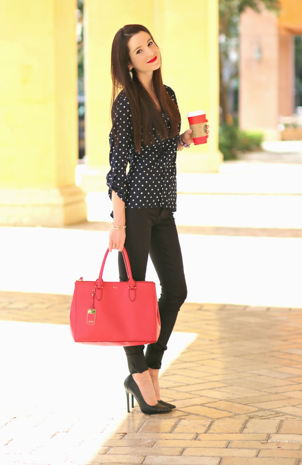 Blue Polka Dots, Polka Dot Top, Polka Dots, Holiday Outfit, Stephanie Ziajka, Diary of a Debutante