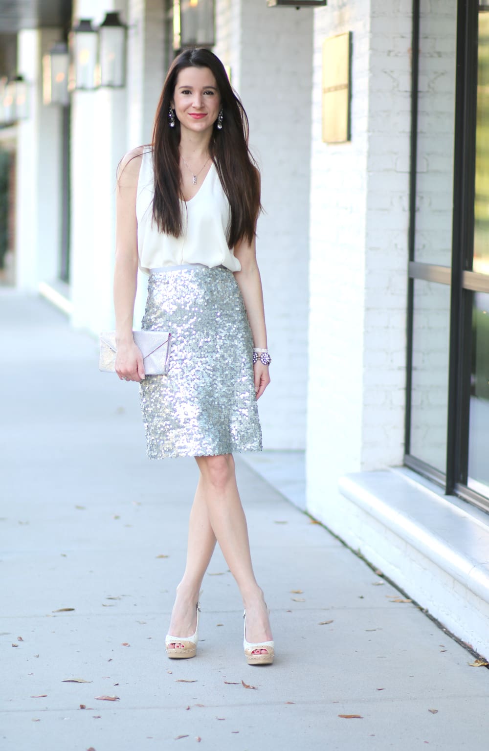 New Year's Outfit, NYE Outfit, Sequin Pencil Skirt, J. Crew Pencil Skirt, Stephanie Ziajka, Diary of a Debutante