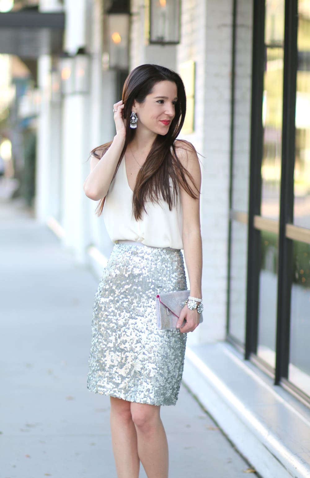 New Year's Outfit, NYE Outfit, Sequin Pencil Skirt, J. Crew Pencil Skirt, Stephanie Ziajka, Diary of a Debutante