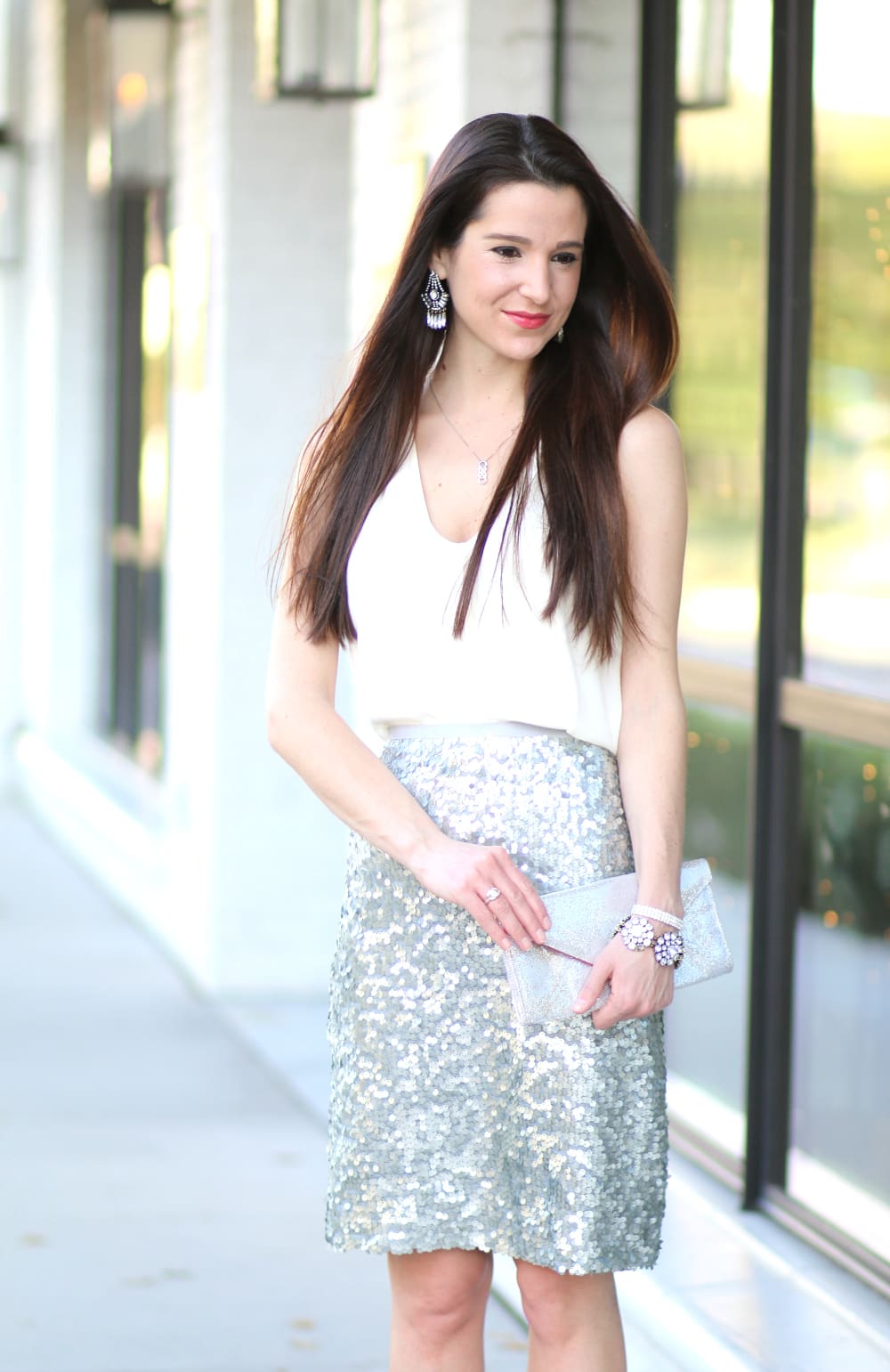 New Year's Outfit, NYE Outfit, Sequin Pencil Skirt, J. Crew Pencil Skirt, Stephanie Ziajka, Diary of a Debutante