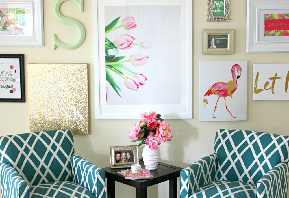 Lilly Pulitzer-Inspired Living Room Wall Art Collage