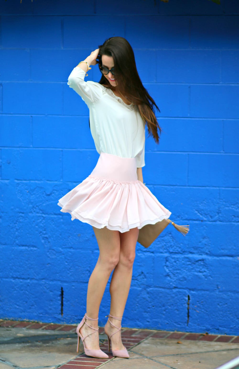 Pink Drop-Waist Skirt, Banana Republic Skirt, Pastel Pink Skirt, Spring Fashion, Stephanie Ziajka, Diary of a Debutante