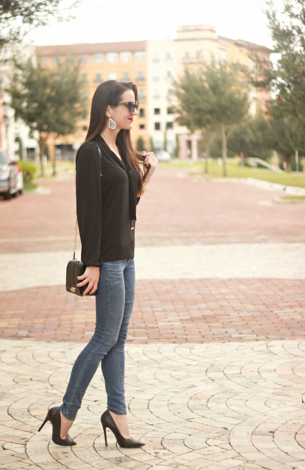 tie-neck top, Michael Kors Blouse, Black Ascot Blouse, Michael Kors Ascot Blouse, Date Night Outfit, Stephanie Ziajka, Diary of a Debutante
