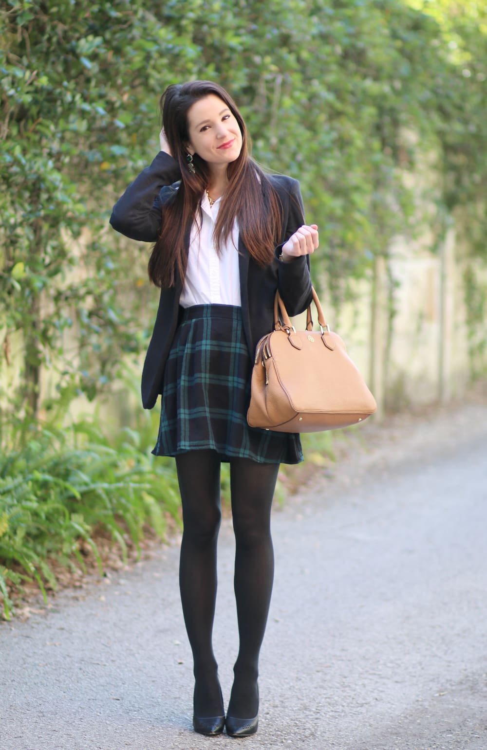Black Plaid Skirt, Black Blazer, Prep School Look, Stephanie Ziajka, Diary of a Debutante, Old Navy Style