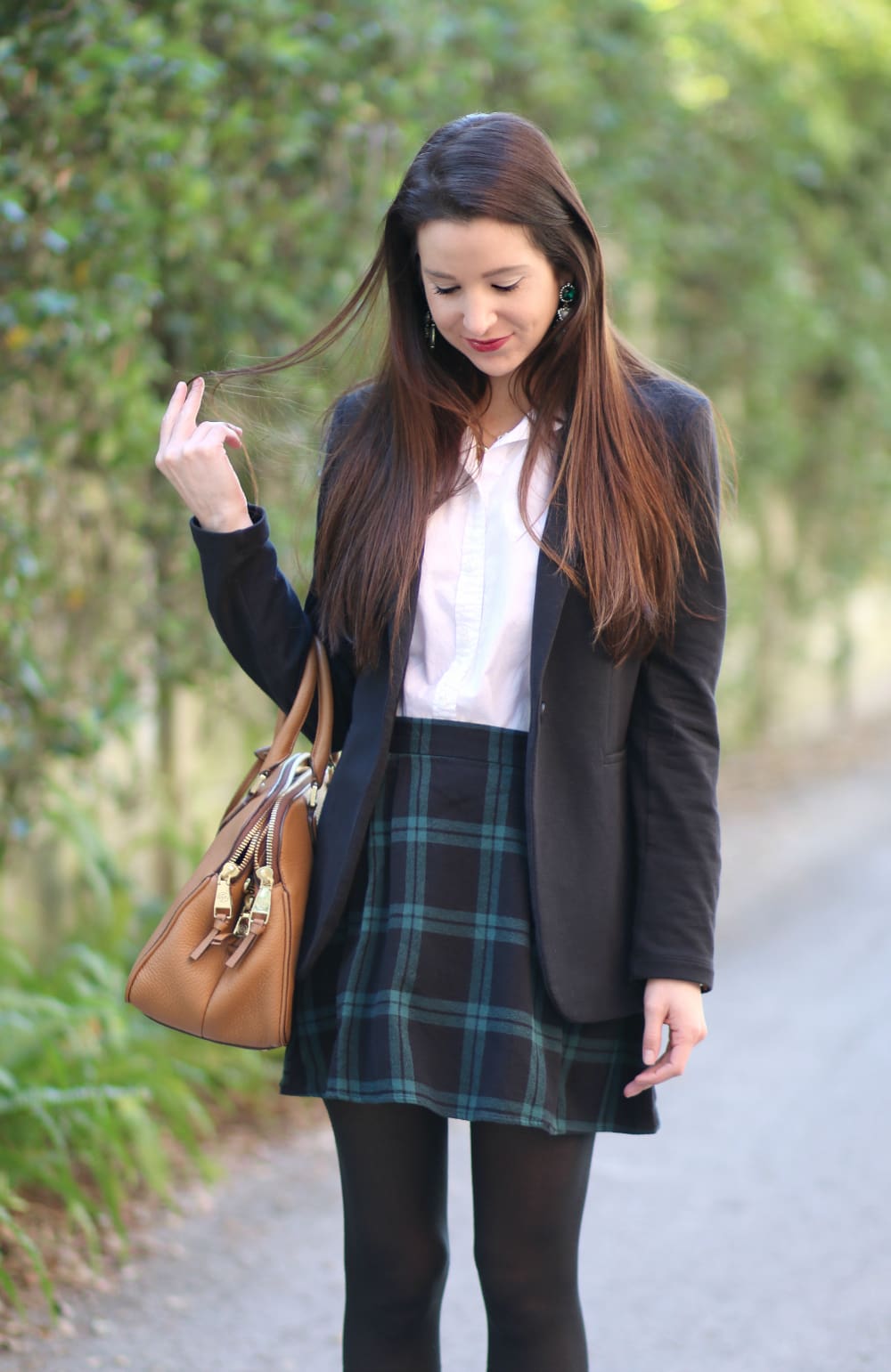 Black Plaid Skirt, Black Blazer, Prep School Look, Stephanie Ziajka, Diary of a Debutante, Old Navy Style