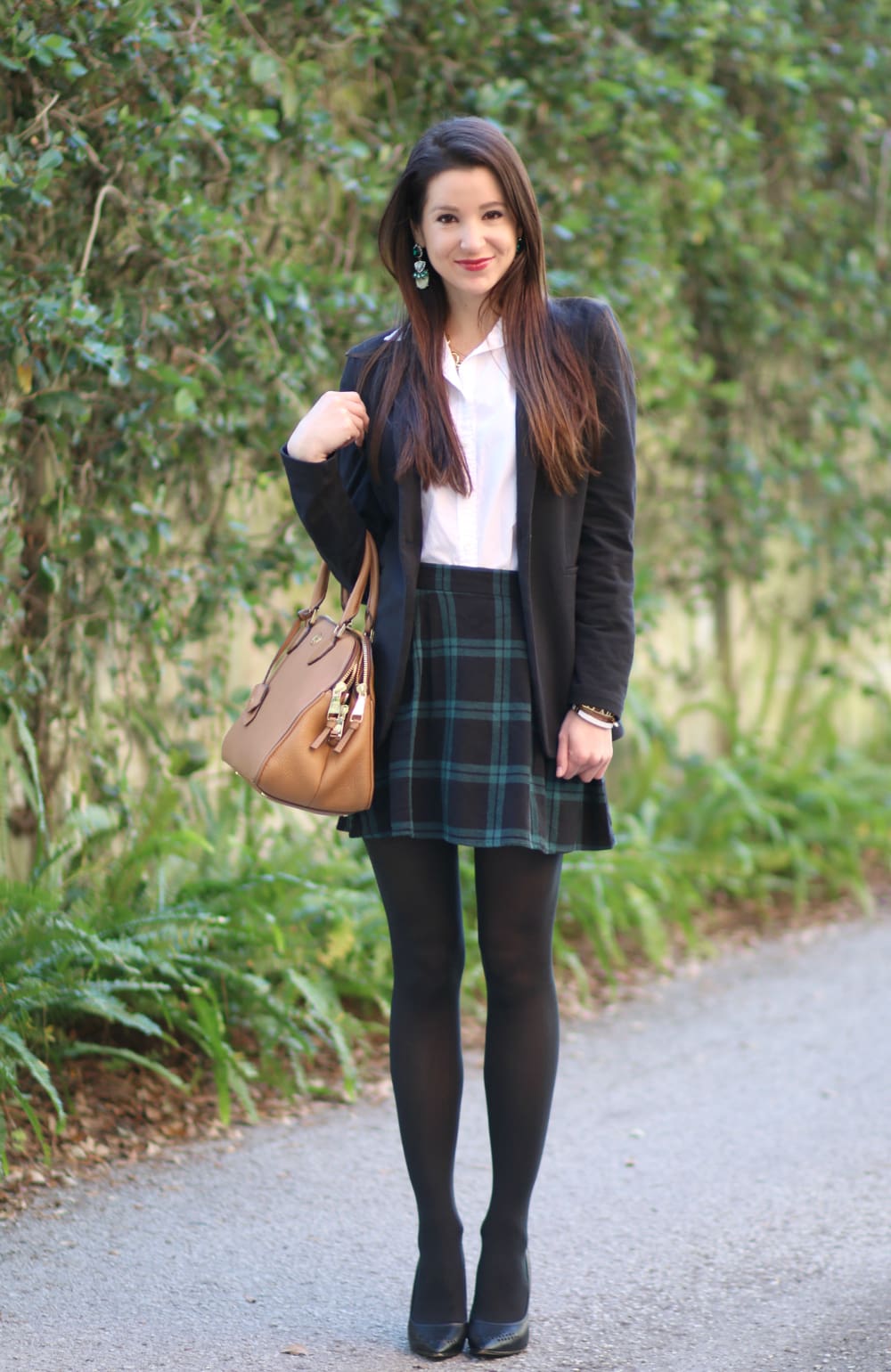 Black Plaid Skirt, Black Blazer, Prep School Look, Stephanie Ziajka, Diary of a Debutante, Old Navy Style