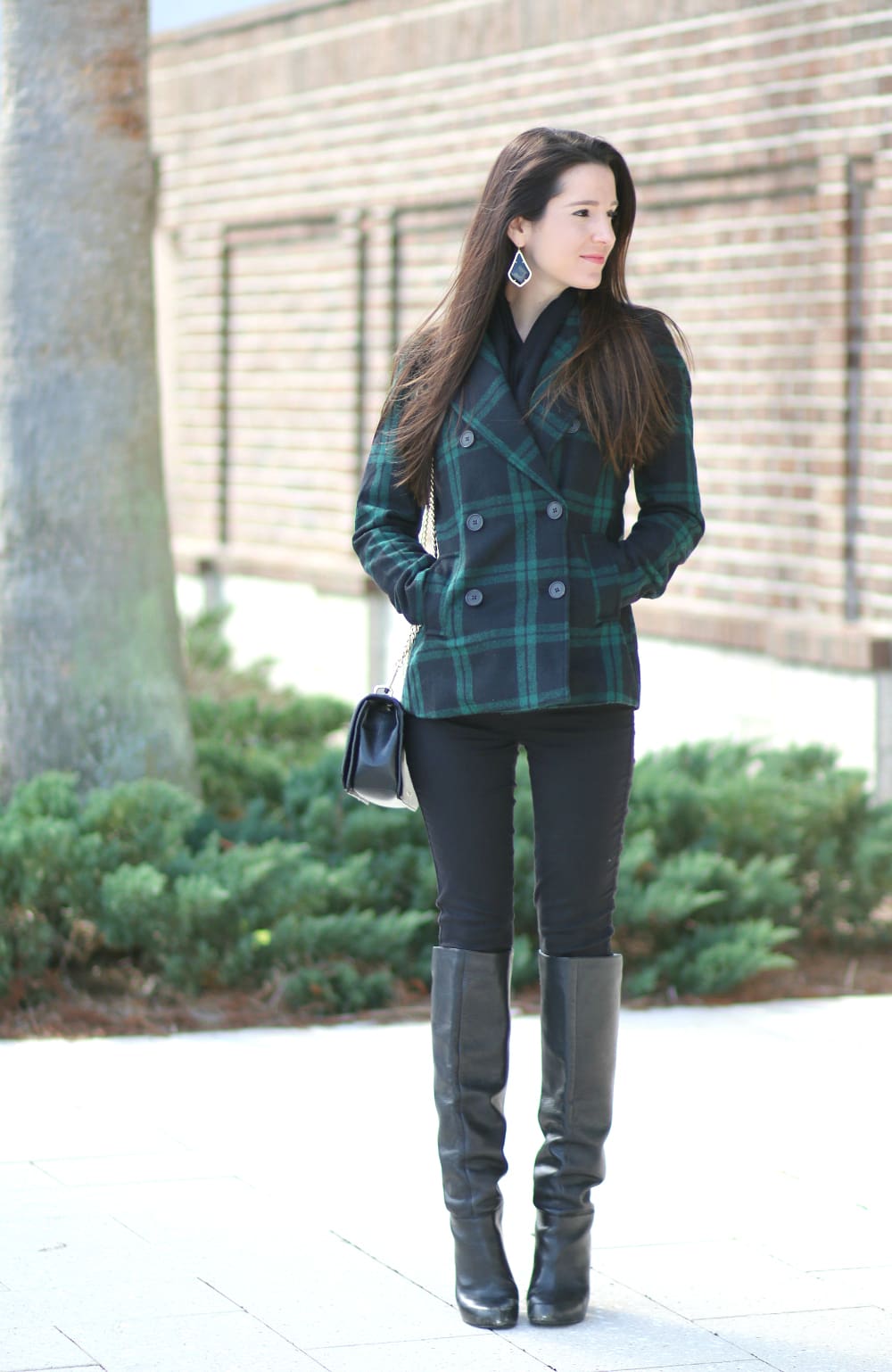 black plaid peacoat, Old Navy Plaid Peacoat, Inexpensive Plaid Peacoat, Plaid Peacoat, Cheap Winter Coat, Stephanie Ziajka, Diary of a Debutante