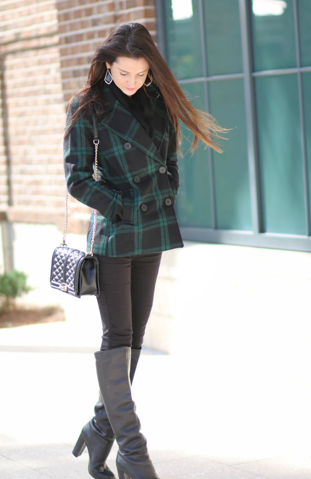 black plaid peacoat, Old Navy Plaid Peacoat, Inexpensive Plaid Peacoat, Plaid Peacoat, Cheap Winter Coat, Stephanie Ziajka, Diary of a Debutante