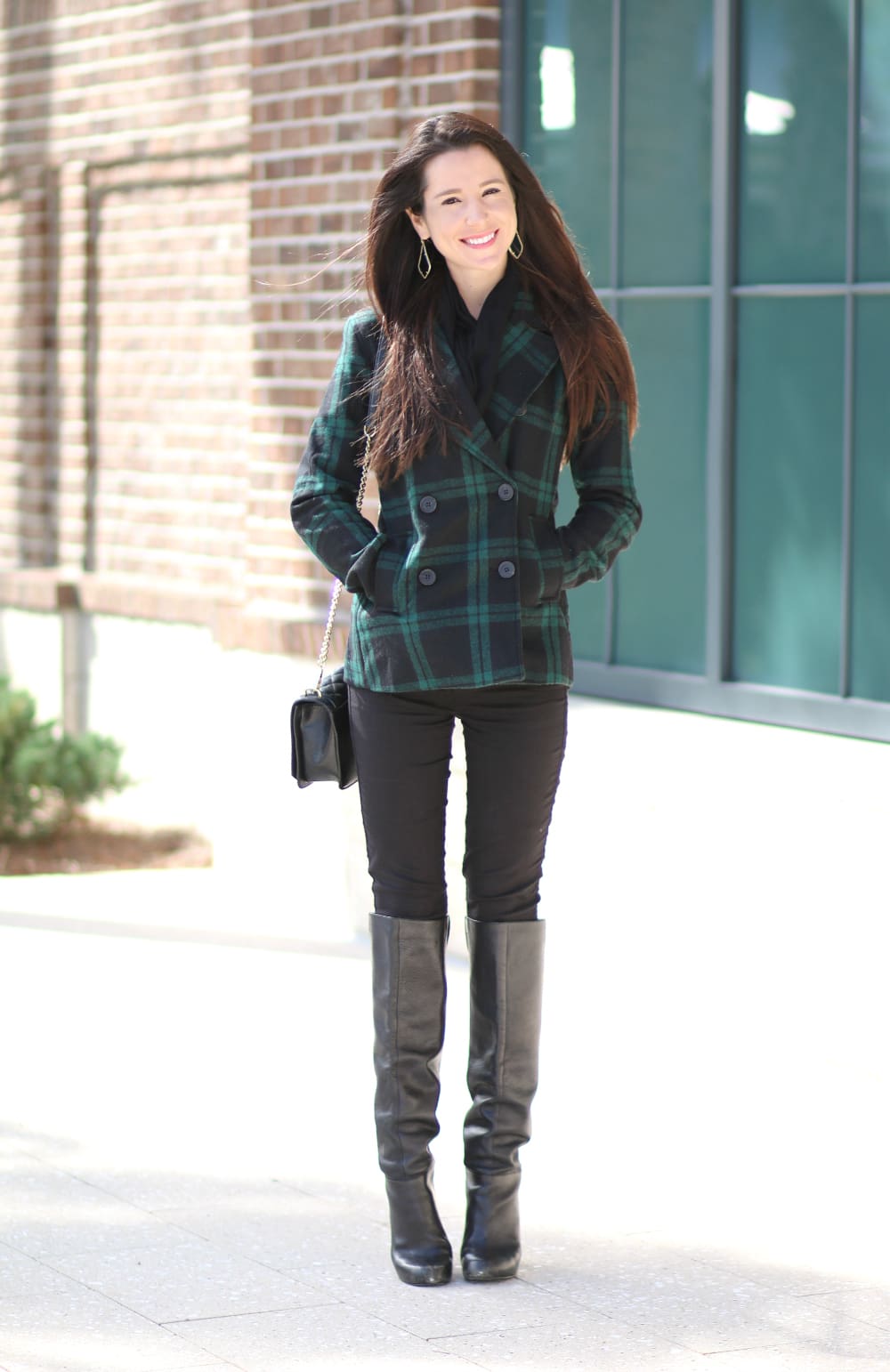 black plaid peacoat, Old Navy Plaid Peacoat, Inexpensive Plaid Peacoat, Plaid Peacoat, Cheap Winter Coat, Stephanie Ziajka, Diary of a Debutante