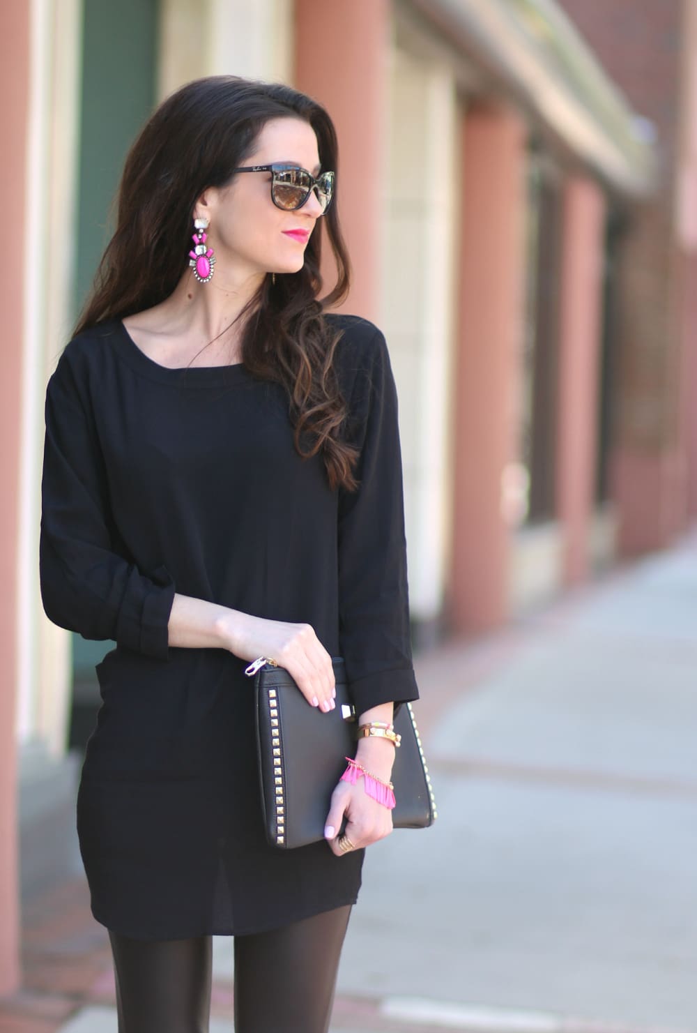 How to wear leather leggings casually by southern fashion blogger Stephanie Ziajka from Diary of a Debutante