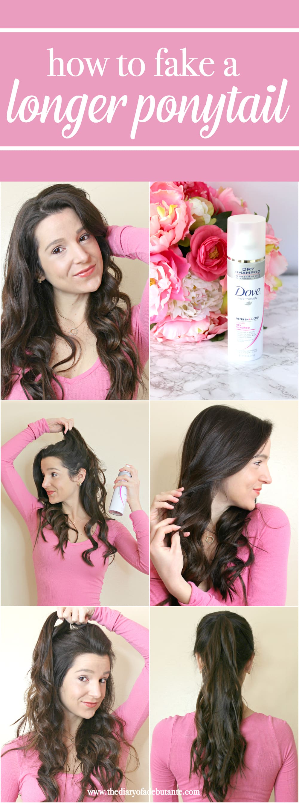 Dove Dry Shampoo, 2nd Day Hair Styles, Longer Ponytail, Full Ponytail, Easy Hair Tutorial
