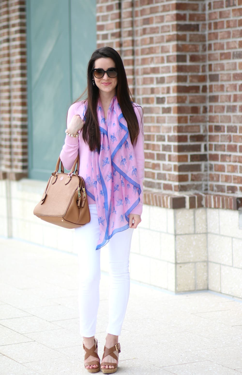 A bright, octopus patterned silk scarf from Terracotta New York that'll spruce up any spring outfit! A bright, octopus patterned silk scarf from Terracotta New York that'll spruce up any spring outfit!