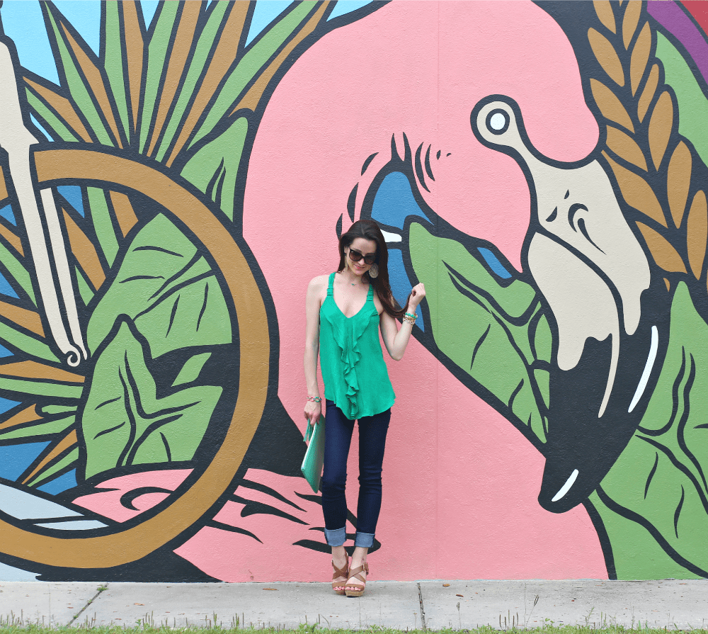 Designer Shapewear, Hourglass Angel, Flamingo Wall, Orlando Mural, Stephanie Ziajka, Diary of a Debutante