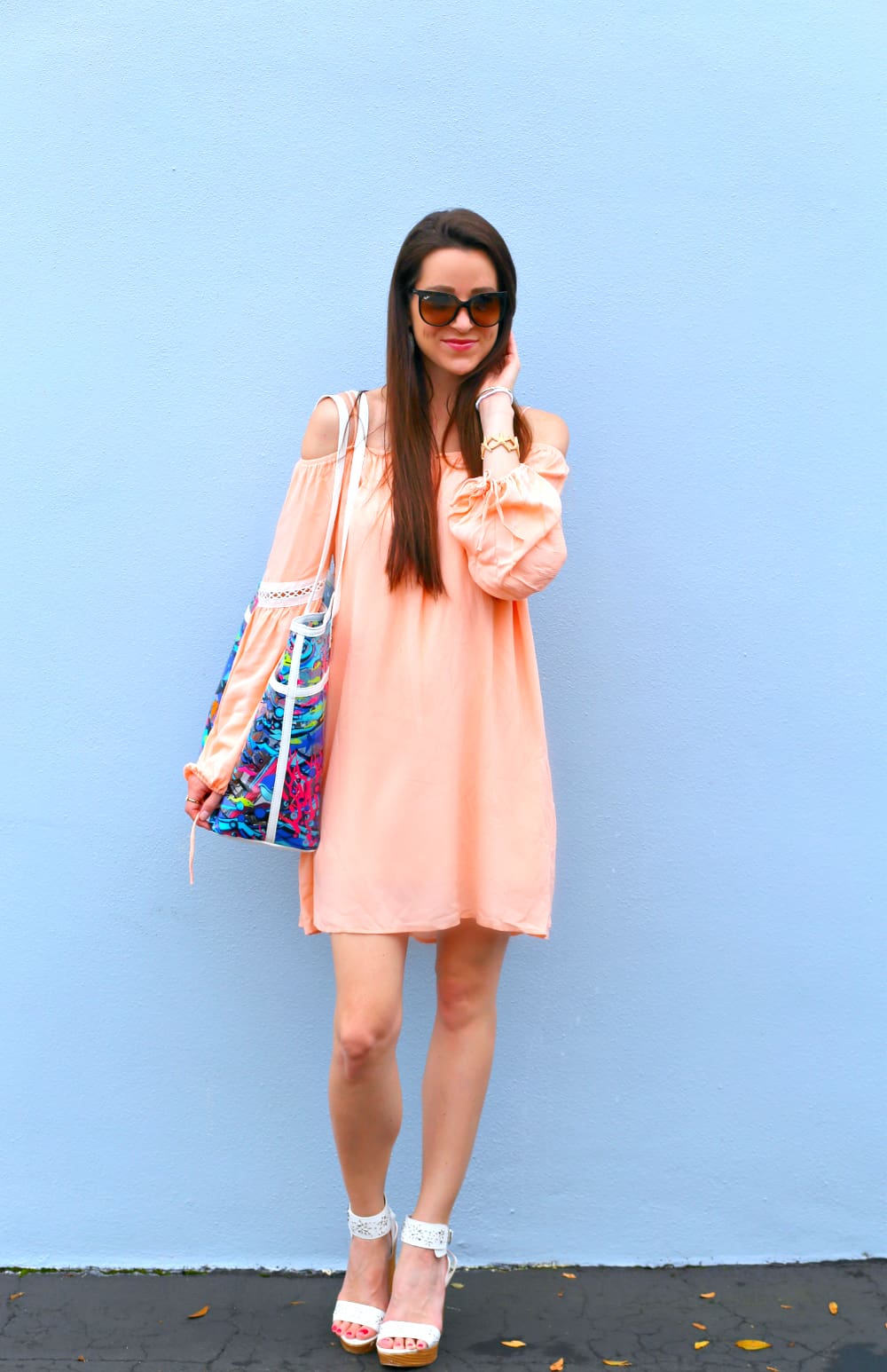 peach boho dress, Sakroots, Noa Elle, Sakroots Tote, Festival Dress, Spring Dress, Stephanie Ziajka, Diary of a Debutante