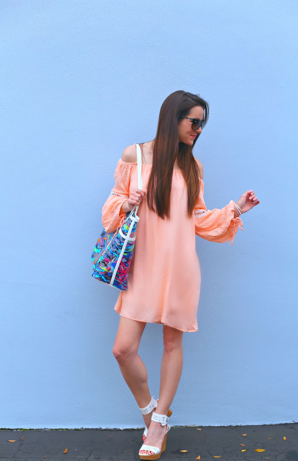 peach boho dress, Sakroots, Noa Elle, Sakroots Tote, Festival Dress, Spring Dress, Stephanie Ziajka, Diary of a Debutante