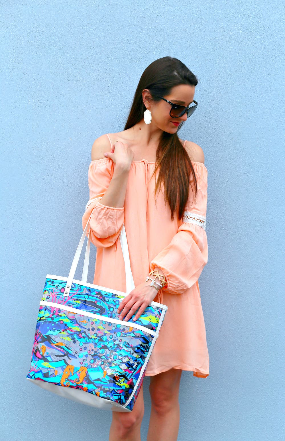peach boho dress, Sakroots, Noa Elle, Sakroots Tote, Festival Dress, Spring Dress, Stephanie Ziajka, Diary of a Debutante