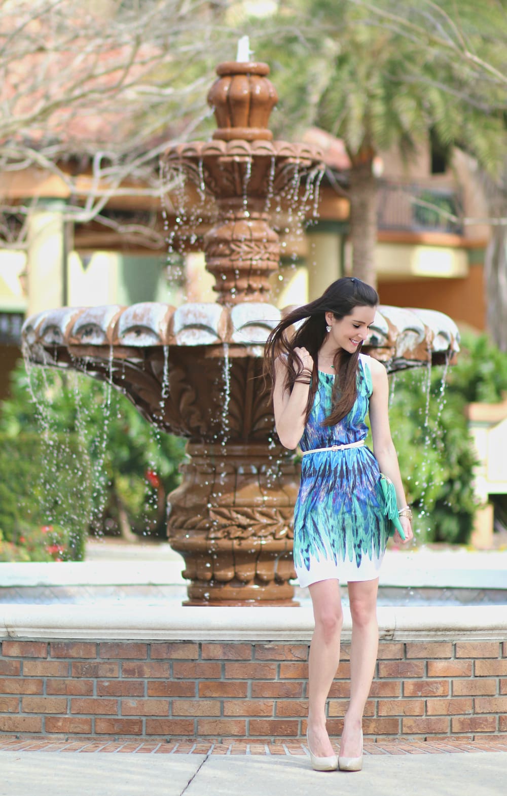 Feather Print Dress, Iridescent Print Dress, Mardi Gras Dress, St. Patrick's Day Dress, Cheap Cocktail Dress, Stephanie Ziajka, Diary of a Debutante
