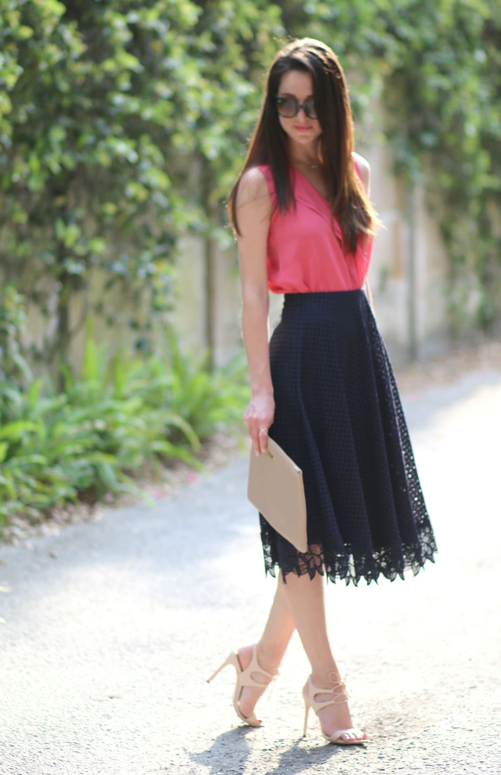 Ann Taylor Skirt, Floral Lace Midi Skirt, Lace Midi Skirt, Lace Swing Skirt, Spring Outfit, Stephanie Ziajka, Diary of a Debutante