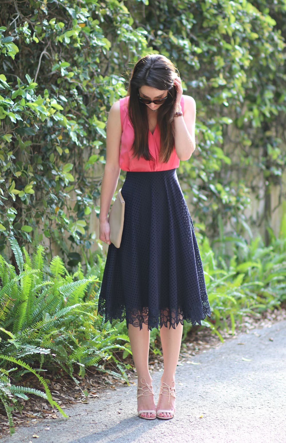 Ann Taylor Skirt, Floral Lace Midi Skirt, Lace Midi Skirt, Lace Swing Skirt, Spring Outfit, Stephanie Ziajka, Diary of a Debutante