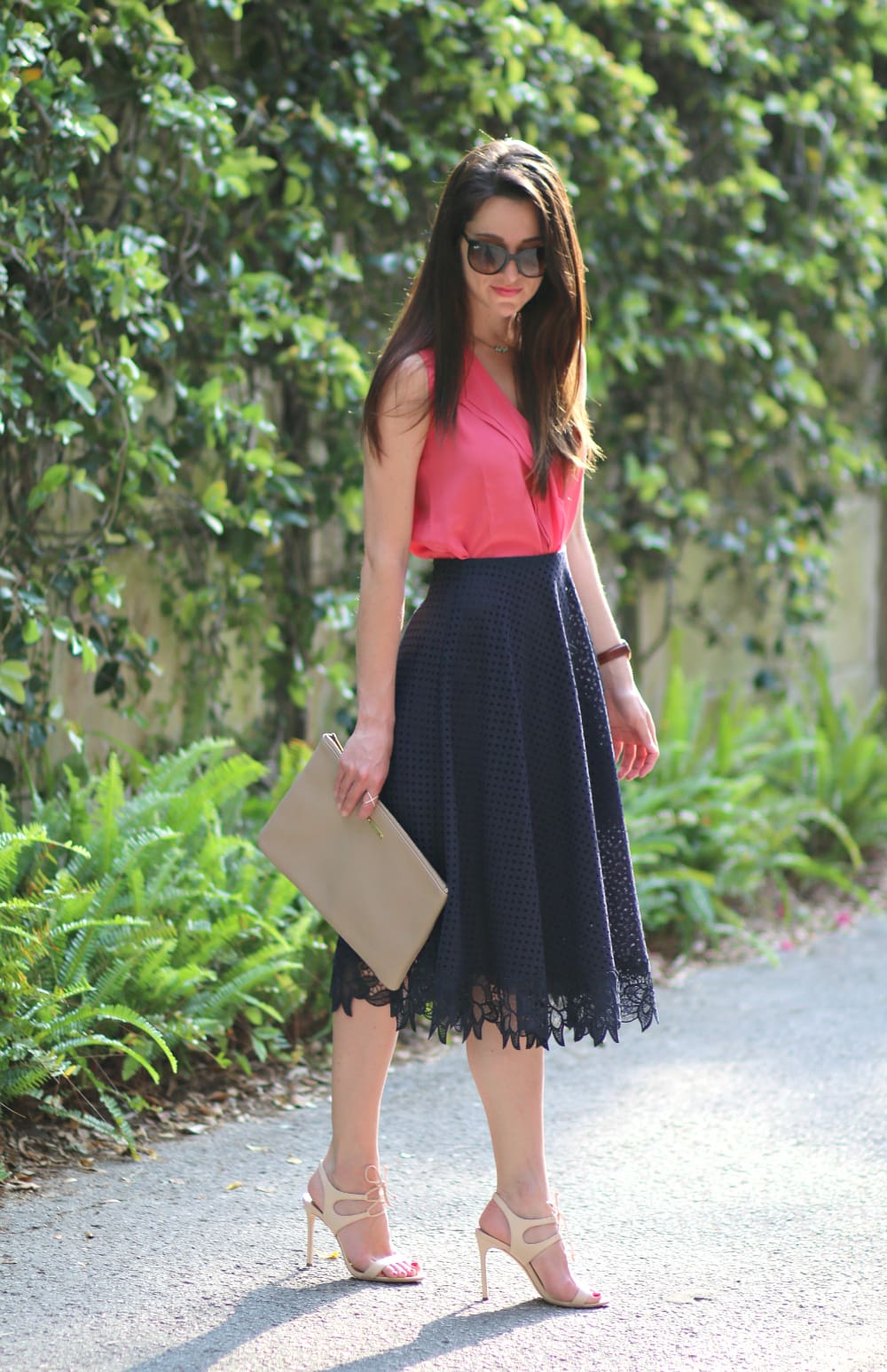 Ann Taylor Skirt, Floral Lace Midi Skirt, Lace Midi Skirt, Lace Swing Skirt, Spring Outfit, Stephanie Ziajka, Diary of a Debutante