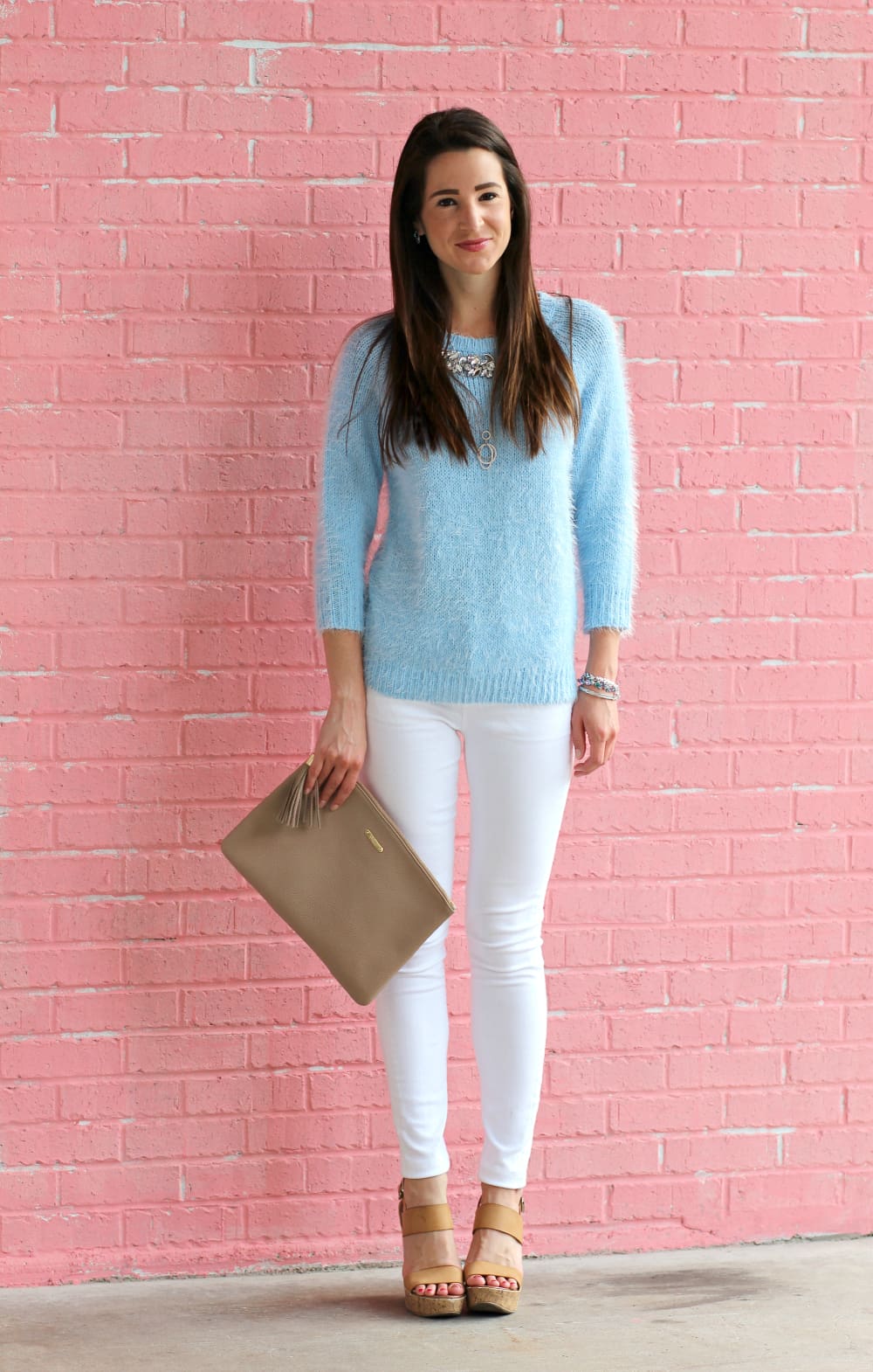Periwinkle Sweater, Bejeweled Sweater, Baby Blue Sweater, PAIRIE Jewelry, Blue Jewelry, Jewelry Giveaway, Giveaway, Stephanie Ziajka, Diary of a Debutante