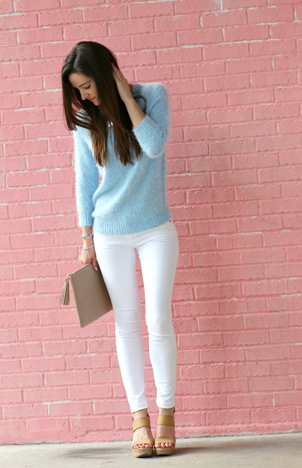 Periwinkle Sweater, Bejeweled Sweater, Baby Blue Sweater, PAIRIE Jewelry, Blue Jewelry, Jewelry Giveaway, Giveaway, Stephanie Ziajka, Diary of a Debutante