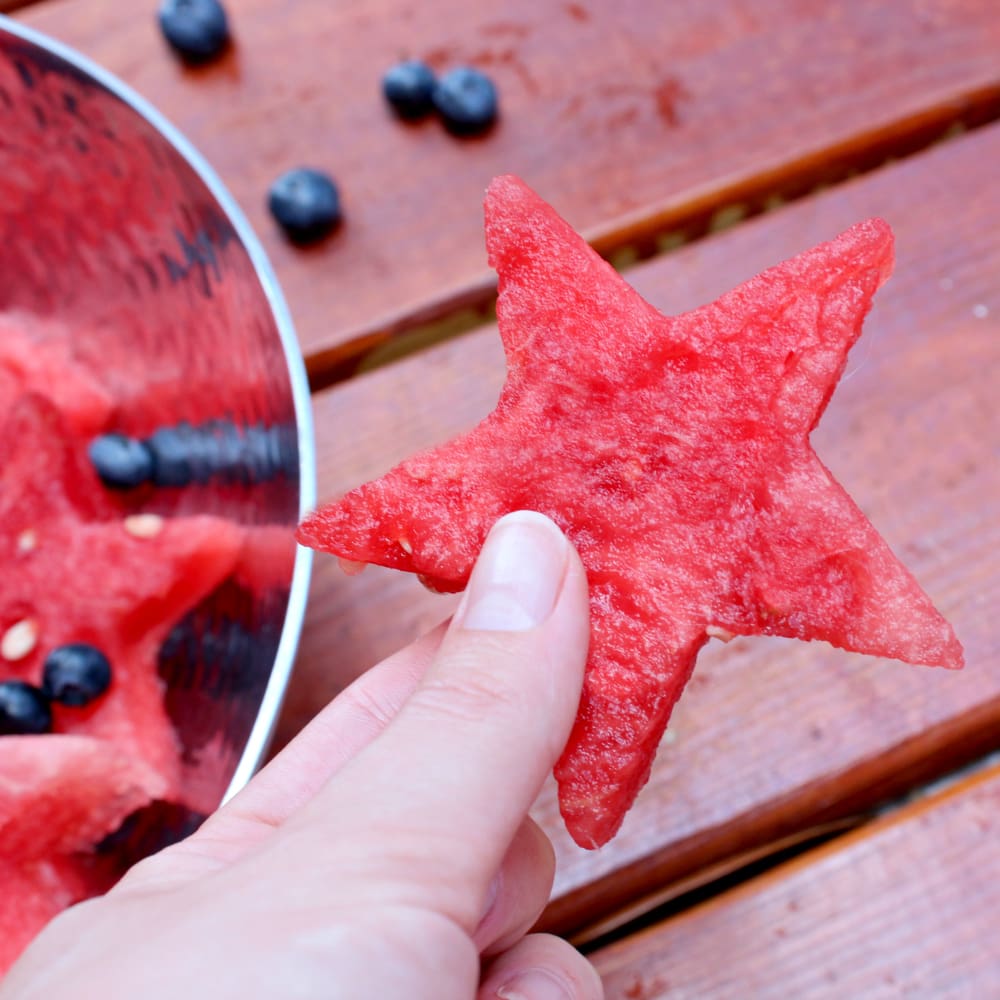 Patriotic Watermelon Fruit Salad, Watermelon Fruit Salad, Patriotic Watermelon Salad, Health Recipe, Summer Recipe, 4th of July Recipes, Stephanie Ziajka, Diary of a Debutante