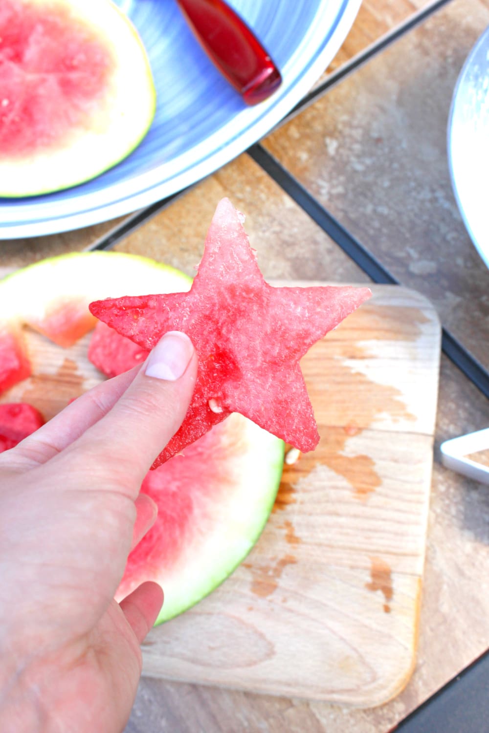 Patriotic Watermelon Fruit Salad, Watermelon Fruit Salad, Patriotic Watermelon Salad, Health Recipe, Summer Recipe, 4th of July Recipes, Stephanie Ziajka, Diary of a Debutante
