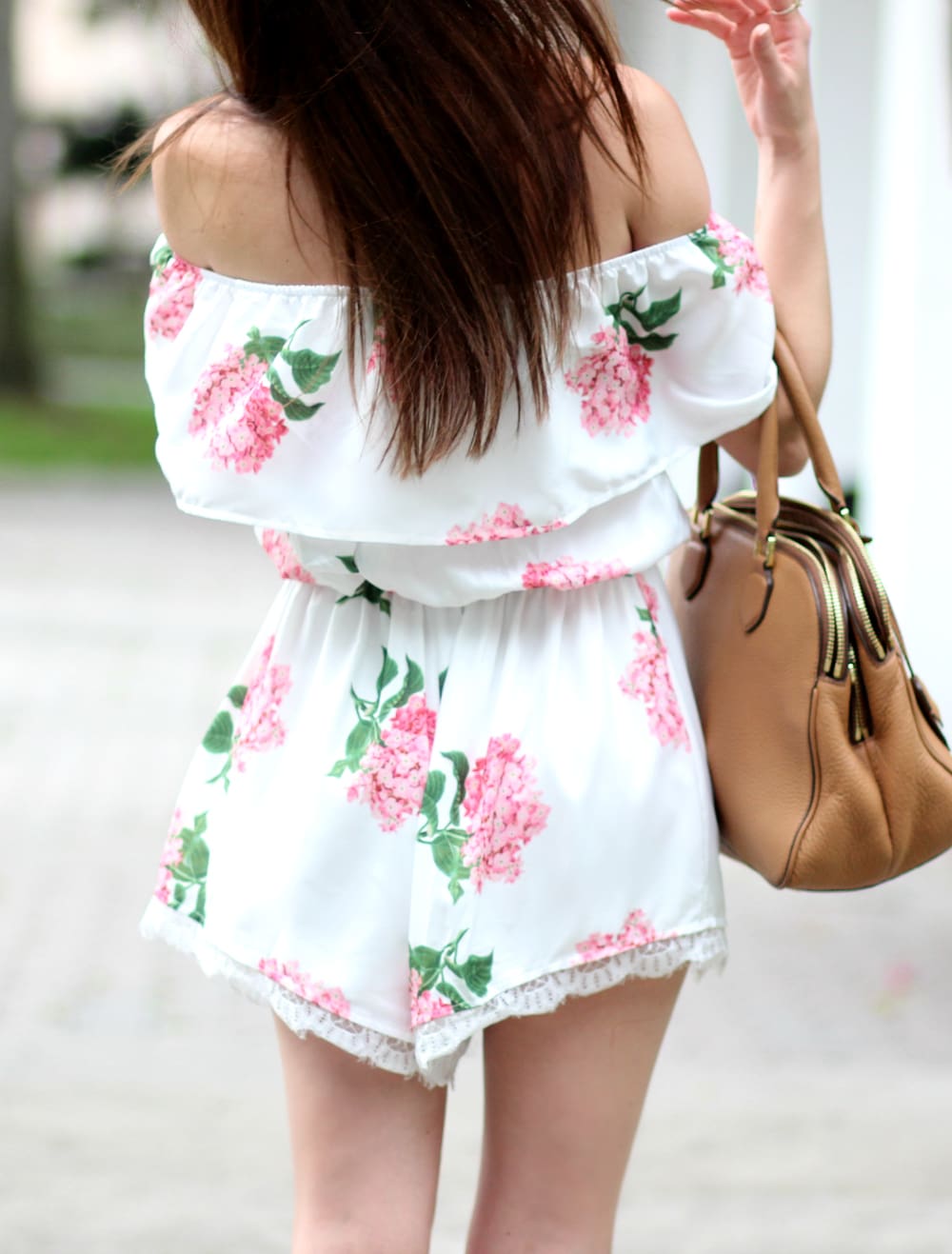 off the shoulder romper, cute floral romper, sheinside romper, floral off the shoulder romper, summer romper, stephanie ziajka, diary of a debutante