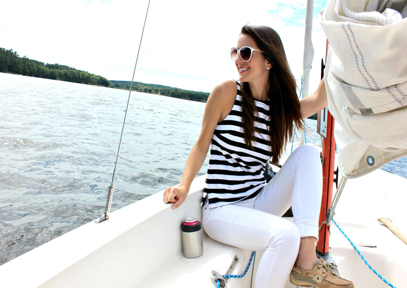 what to wear on a summer sailing date by southern fashion blogger Stephanie Ziajka from Diary of a Debutante, how to dress for sailing, first time sailing, what shoes to wear sailing, what to wear sailing, what to wear sailing in the summer