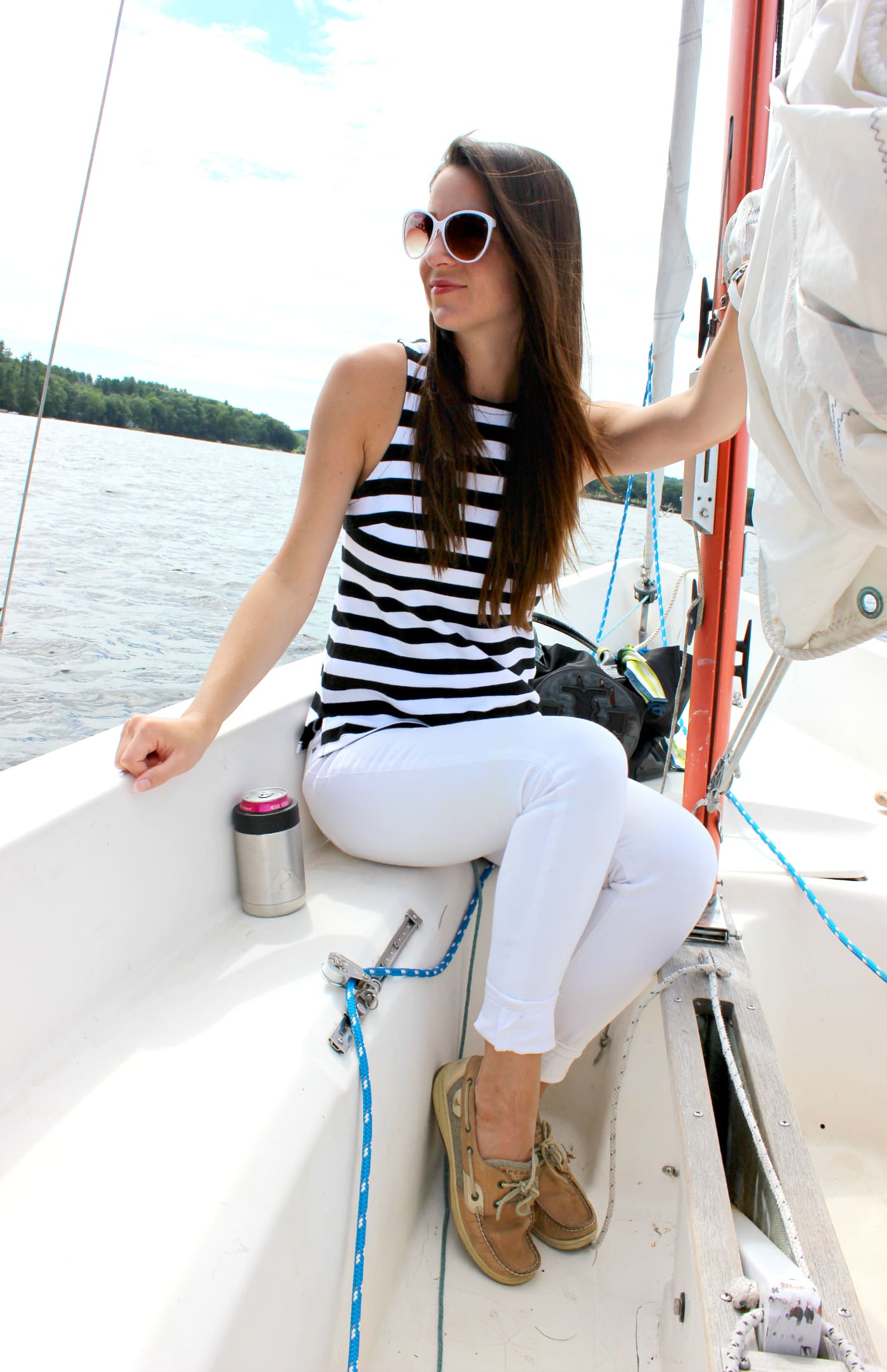 what to wear on a summer sailing date by southern fashion blogger Stephanie Ziajka from Diary of a Debutante, how to dress for sailing, first time sailing, what shoes to wear sailing, what to wear sailing, what to wear sailing in the summer