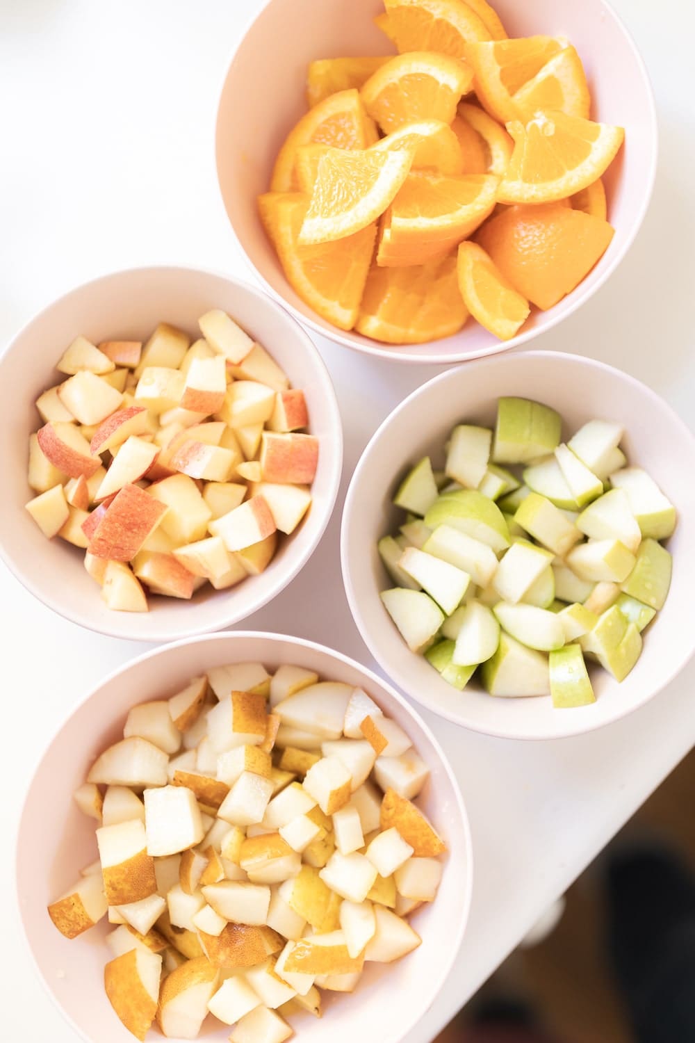 Chopped fall fruit for blogger Stephanie Ziajka's fall apple sangria on Diary of a Debutante