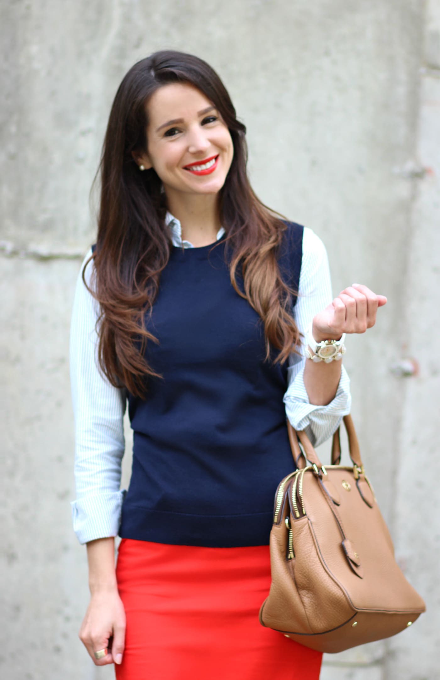 How to wear a navy sweater vest from a prep school graduate