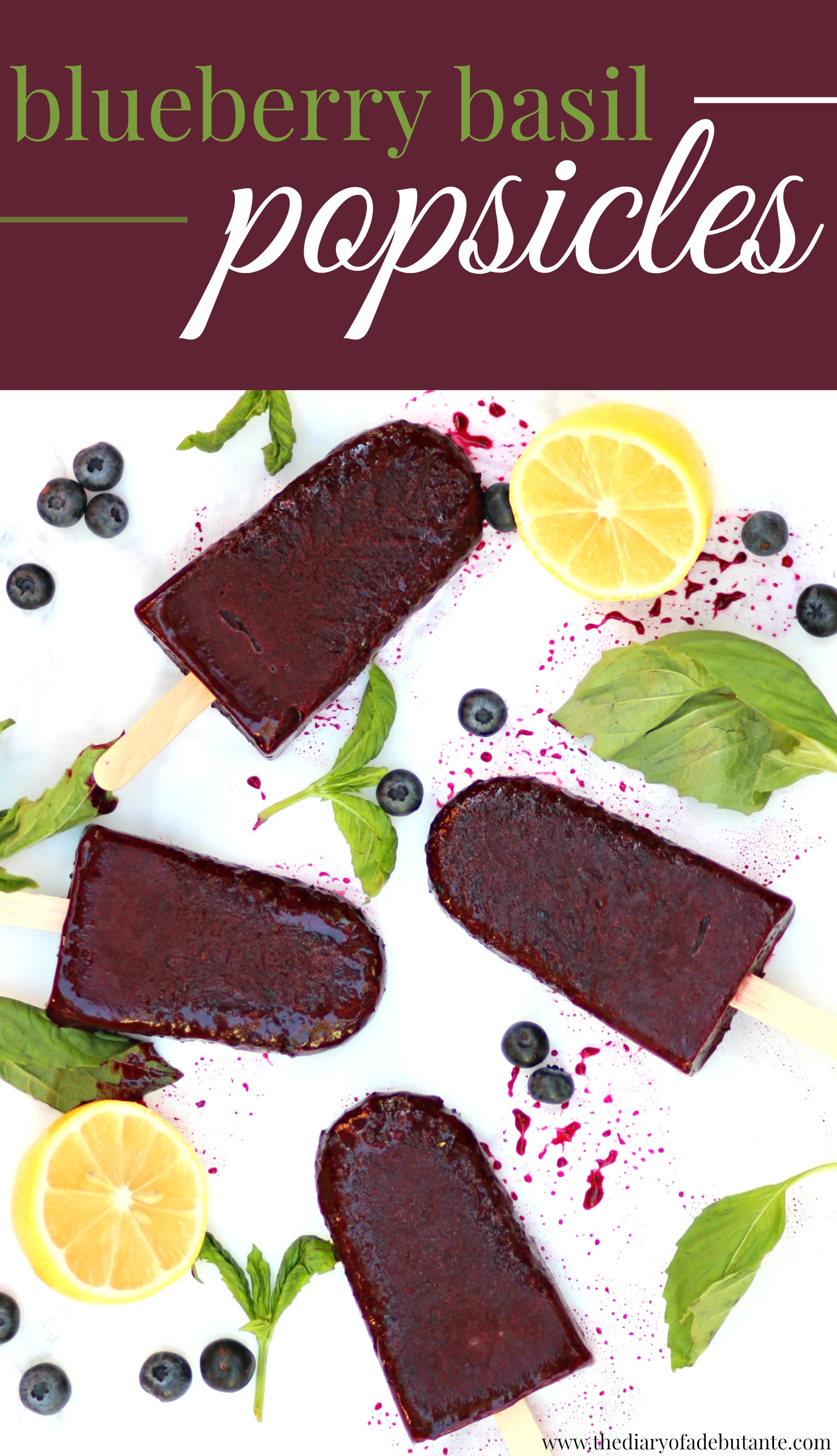 Maine Blueberry Basil Popsicles