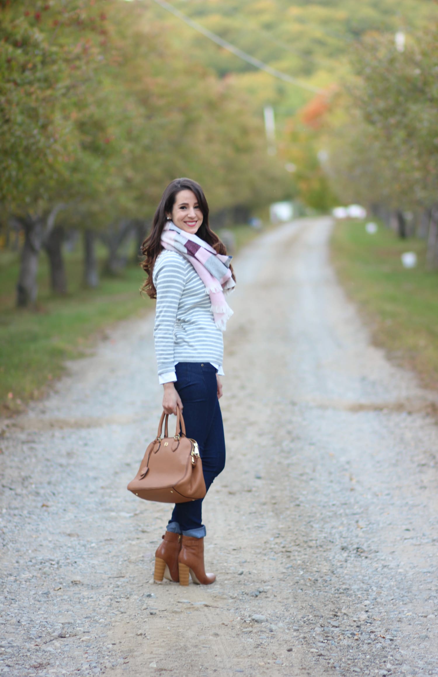This cozy Breast Cancer Awareness striped blanket scarf from Talbots is as fabulous as it is philanthropic! 20% of net proceeds will benefit the NBCF.