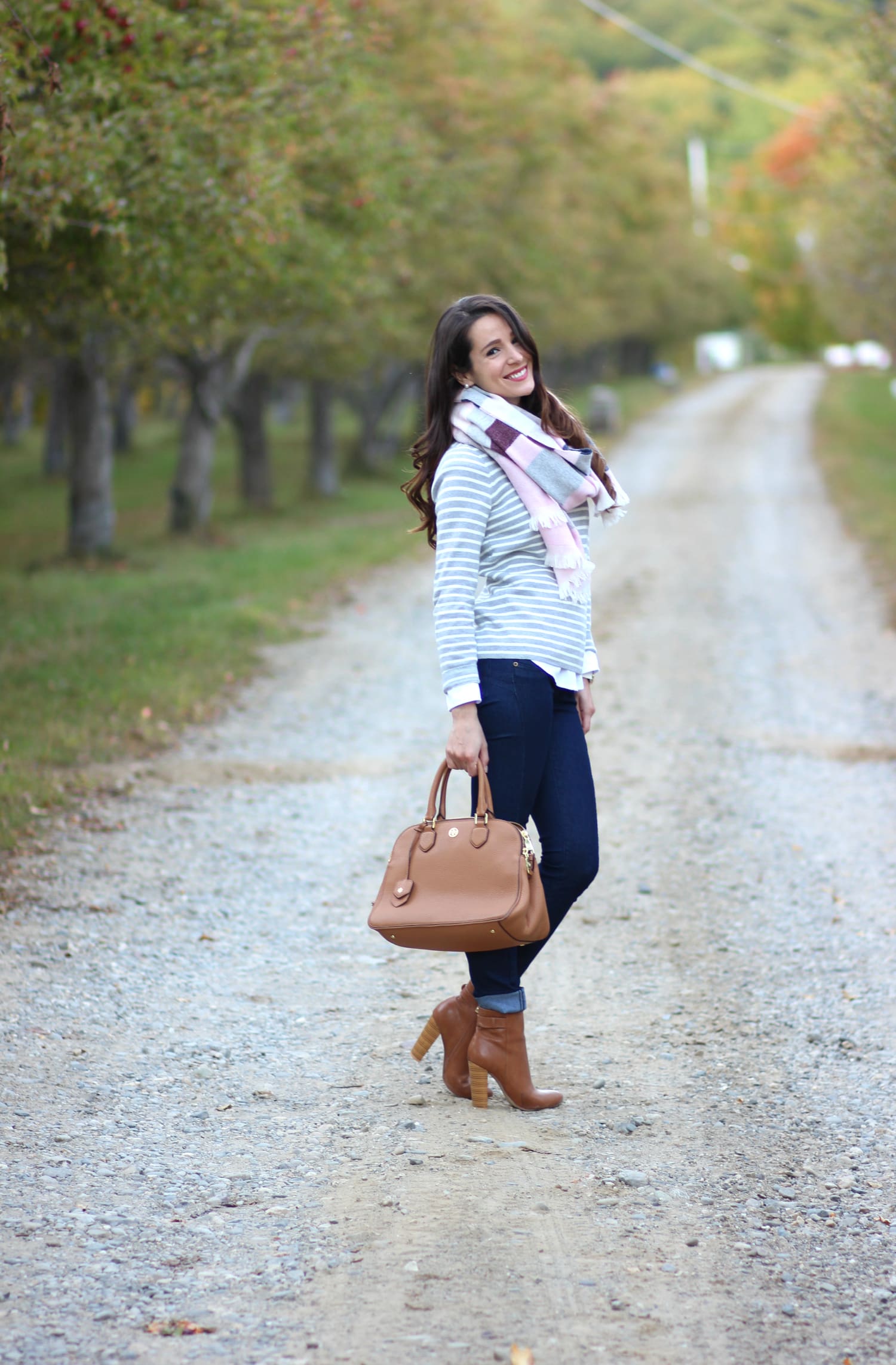 This cozy Breast Cancer Awareness striped blanket scarf from Talbots is as fabulous as it is philanthropic! 20% of net proceeds will benefit the NBCF. 